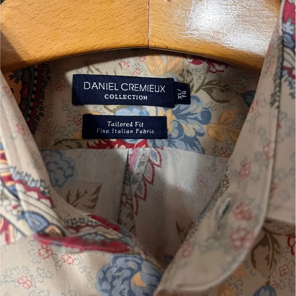 Daniel Cremieux Collection Mens XL Tailored Fit Paisley Floral 100% Cotton Shirt